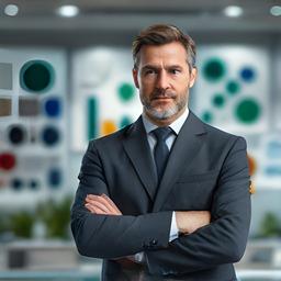 Technische Beratung vor einer Wand aus Materialmustern und Produktkatalogen
